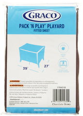 Graco Pack 'n Play Sheet chocolate-brown on a playard for cozy, clean naps.