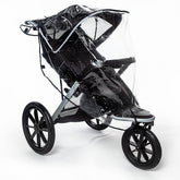 Graco universal rain cover for jogging strollers provides weather protection and a universal fit.
