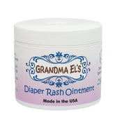 Grandma El's diaper rash ointment jar showing gentle protection for baby's delicate skin
