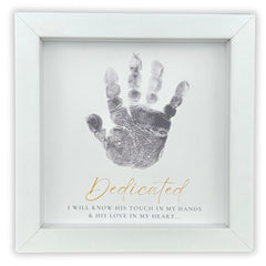 The Grandparent Gift Co. white shadowbox 6x6 frame ready for tabletop display.