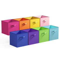 GRANNY SAYS 11-inch rainbow cube bin front view for toy storage and shelf organization.
