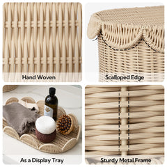 GRANNY SAYS plastic scalloped basket living room organizer blends with decor