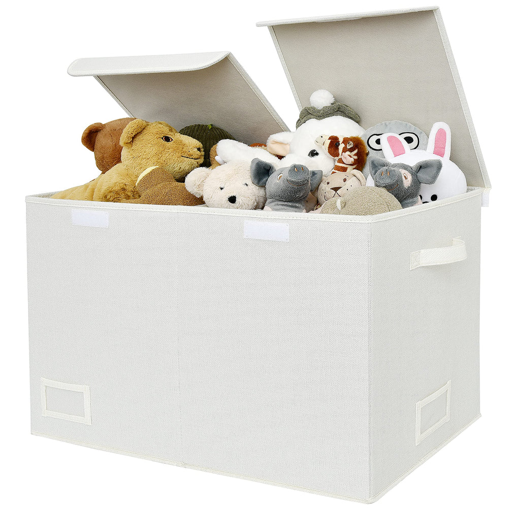 GRANNY SAYS storage chest with lids pearl white—large capacity for blankets and towels.