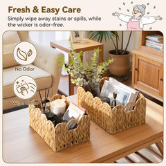 GRANNY SAYS hand-knit texture wicker basket adds decorative charm.