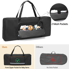 GRAOSO baby bouncer transport bag side pocket highlights organized essentials on trips.