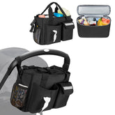 GRAOSO stroller organizer with cooler mounted on handlebars keeps drinks within reach