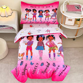 GRAT TIOC Black Girl Toddler Comforter on a standard bed for cozy nights.