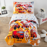 GRAT TIOC toddler bedding set comforter close-up shows soft microfiber warmth.