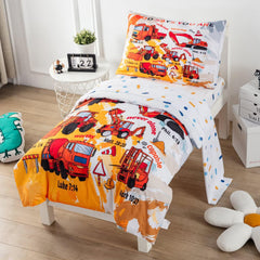 GRAT TIOC toddler bedding flat sheet laid flat reveals clean edges.