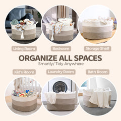 Greadsoel Blanket Basket filled with blankets and toys highlights easy organization