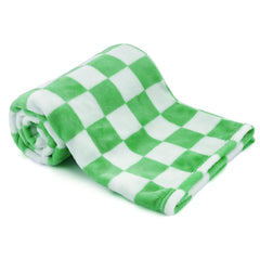 GreatBba Plush Checkered Blanket front view provides soft warmth for baby