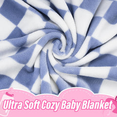 GreatBba Plush Checkered Blanket infant sleep setup with warm texture for safe comfort.