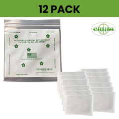Green Piece activated-charcoal sachets coconut-shell highlight chemical-free deodorizing power for homes.