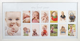 Green Pollywog baby frame wooden finish close-up shows premium craftsmanship for nursery decor