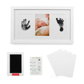 Green Pollywog handprint frame front view shows elegant white finish for nursery decor.