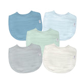 Green Sprouts absorbent muslin bib four layers keeps baby dry during meals.