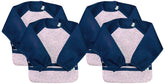 Green Sprouts Easy-Wear Long Sleeve Bib with rolled-pocket for on-the-go storage.