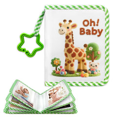 Grekos My First Photo Book cover with a giraffe pattern inviting tactile exploration and bonding.