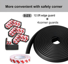 Grelex corner-protector adhesive-tape close-up shows strong bonding on wood and glass