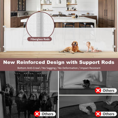 GRENFU 150-inch-wide retractable gate extended showcases versatile room-to-room wide coverage.