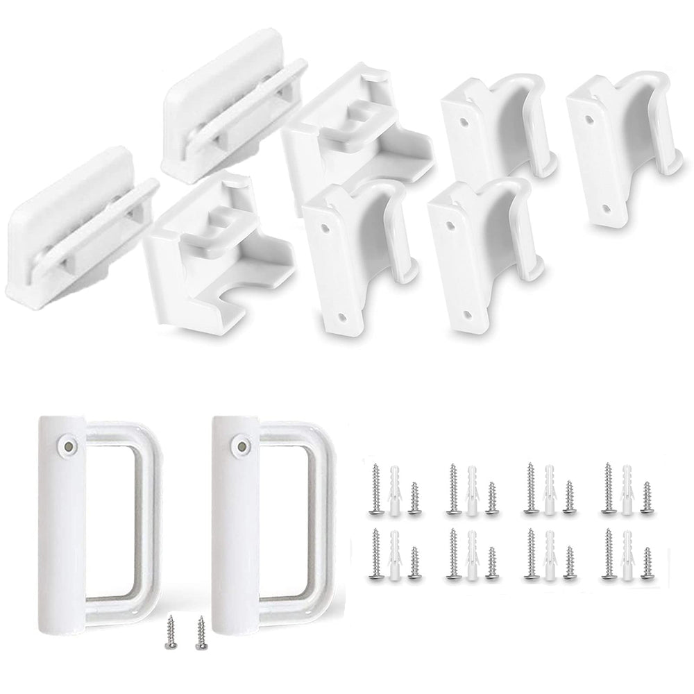 Grenfu baby gate replacement parts kit full set wall mounting hardware in white for secure, easy installation