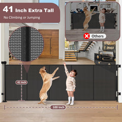 Grenfu indoor-outdoor use gate see-through mesh provides monitoring while securing space.