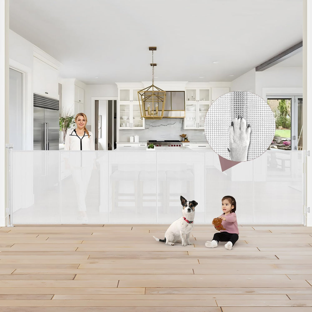 GRENFU reinforced 41-inch gate side view demonstrates tall, secure barrier for stairs and entryways.