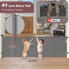 Grenfu space saving retractable gate ready to retract when not in use