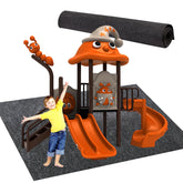 GRETJOB outdoor playhouse mat unfolded to show a large 71x55 inch surface for playtime