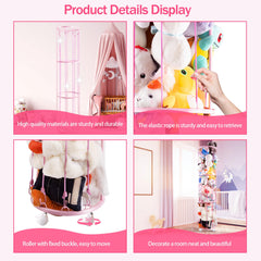 GRETJOB plush toy organizer shows a three-layer design to maximize space.