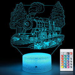 GRKTVAER Train Night Light front view, playful 3D design for kids’ rooms and bedtime glow