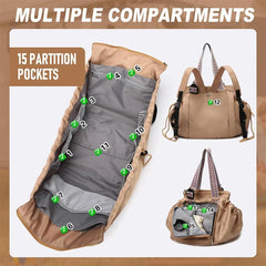 Grluvxo travel organizer 15 pockets inside highlights organized storage for essentials.