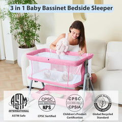 Grobeybees bassinet wheels for mobility lets you move the crib between rooms.