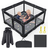 Grobeybees foldable playpen with mat – portable ready-to-use play space.