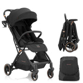 Gromast Gravity folding stroller auto-fold action for quick hands-free setup.