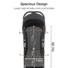 Gromast Gravity stroller weighs 16lbs for easy travel and carry.
