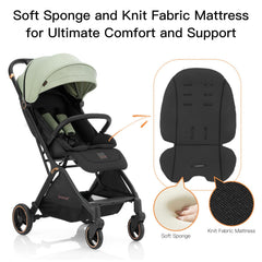 Gromast Gravity Folding Stroller side profile highlights its slim, lightweight build.