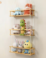 Gronda stuffed animal storage hanging organizer displaying plush toys keeps toys organized and accessible.