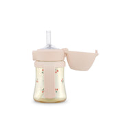 GROSMIMI flip-top spill-proof sippy lid in cherry reduces spills during play