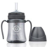 GROSMIMI spill-proof sippy cup charcoal close-up of leak-free nozzle reduces mess