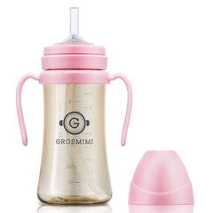 GROSMIMI pink spill-proof sippy cup full view for mess-free on-the-go use