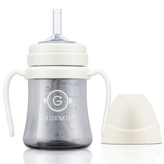 GROSMIMI spill-proof sippy cup white front view for mess-free travel
