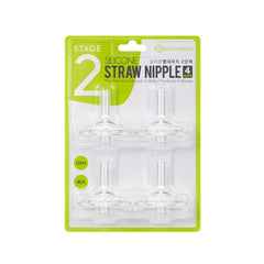 GROSMIMI Stage 2 straw-nipples set offers teething-friendly sipping for toddlers.