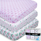 Grow Wild crib sheets 3-pack pattern hearts and flowers for a soft, stylish nursery