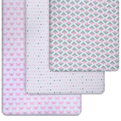 Grow Wild jersey cotton sheet provides soft, breathable comfort for baby girls