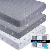 Grow Wild 3-pack crib sheets folded for quick nursery refresh.