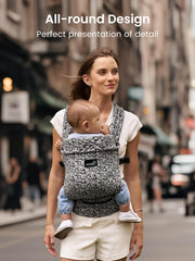 Growns-y baby carrier in kangaroo position for hands-free travel