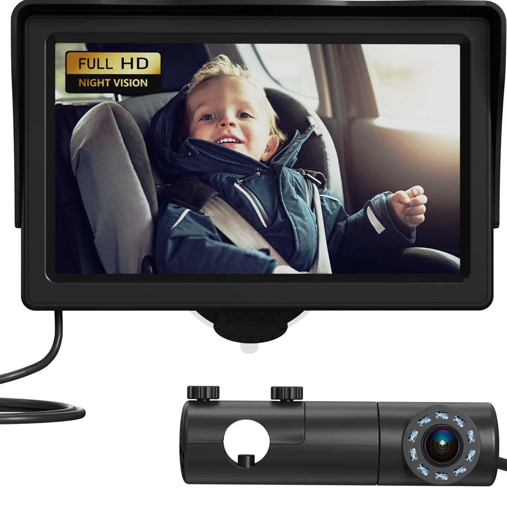 Grownsy baby camera monitor setup shows quick, tool-free installation for safer rides.