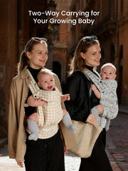 GROWNSY baby carrier shows ergonomic shoulder straps for easier all-day wear.
