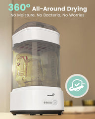 Grownsy Bottle Sterilizer 24-hour storage keeps bottles sterile longer.